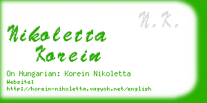 nikoletta korein business card